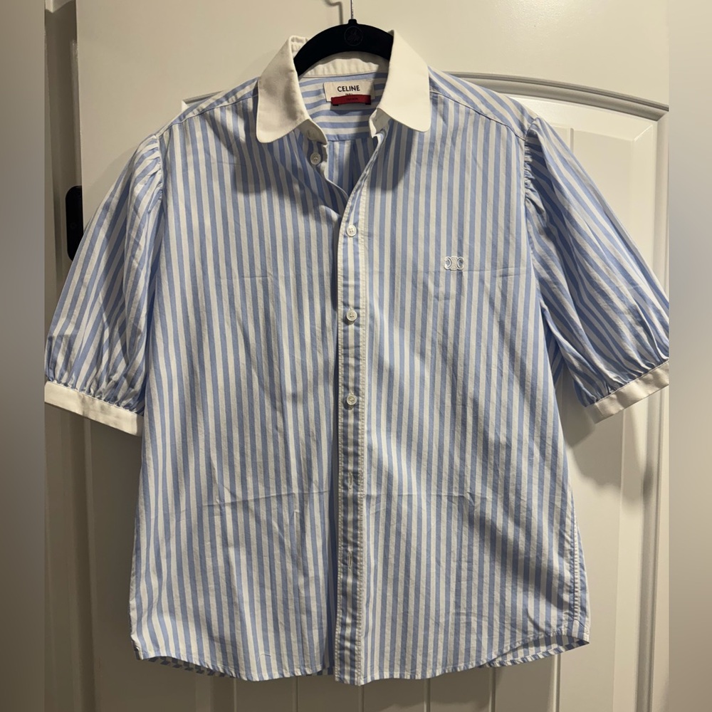 Celine triomphe Striped button down Shirt